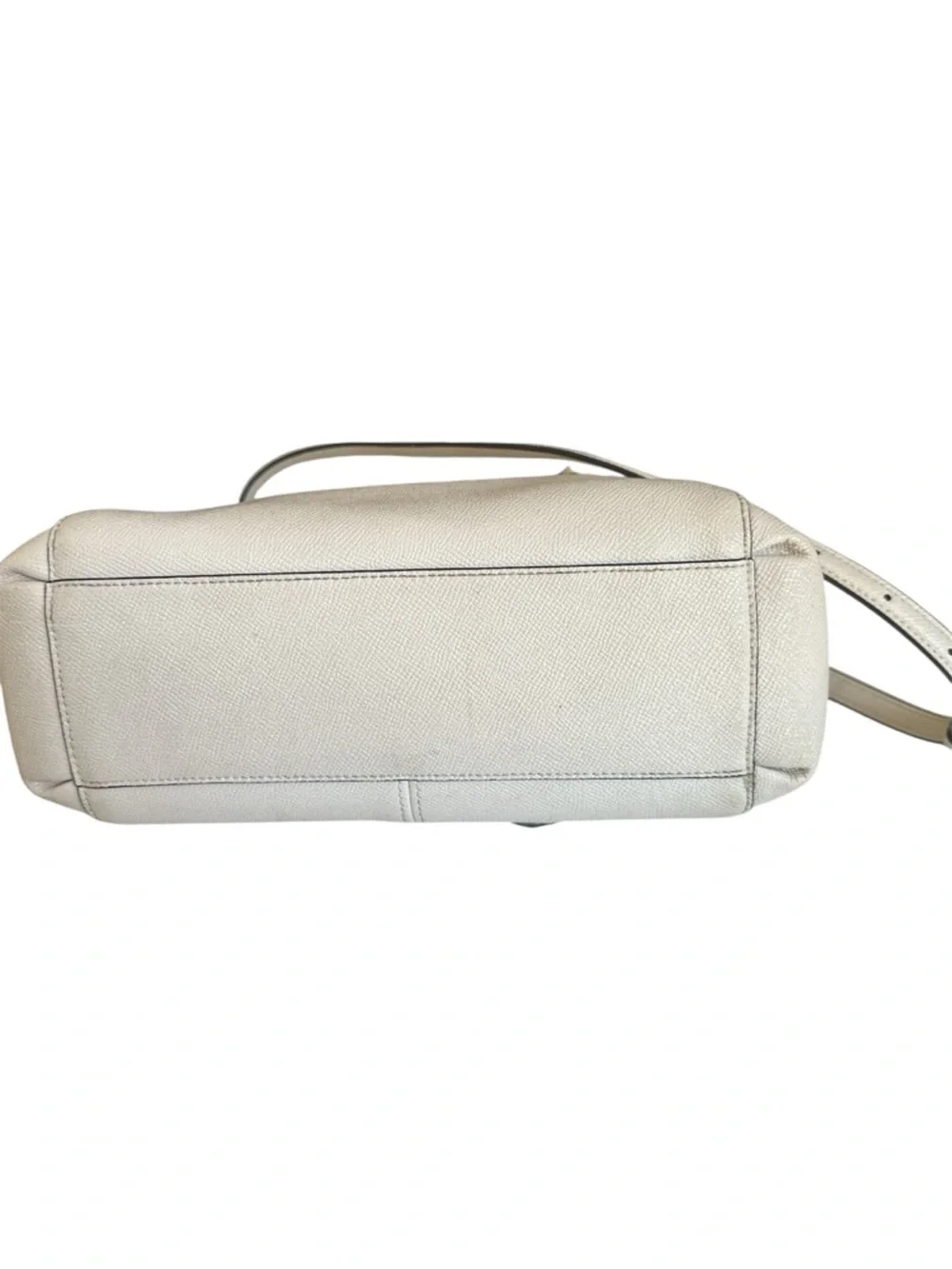 Coach Cream Pebbled Leather Satchel /Crossbody with Gold Hardware